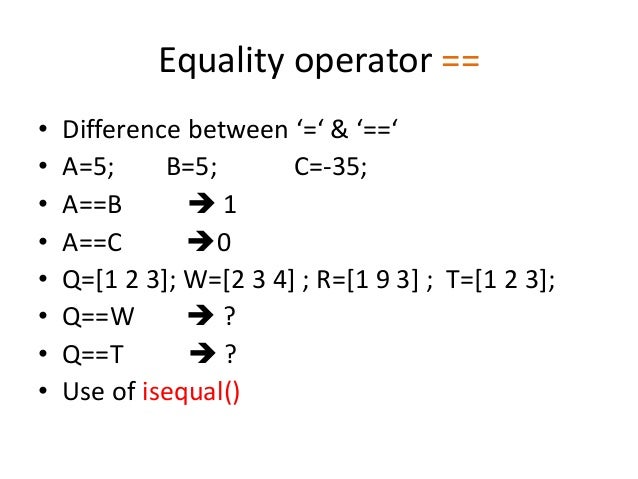 Matlab operators
