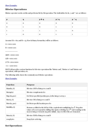 Matlab operators | PDF