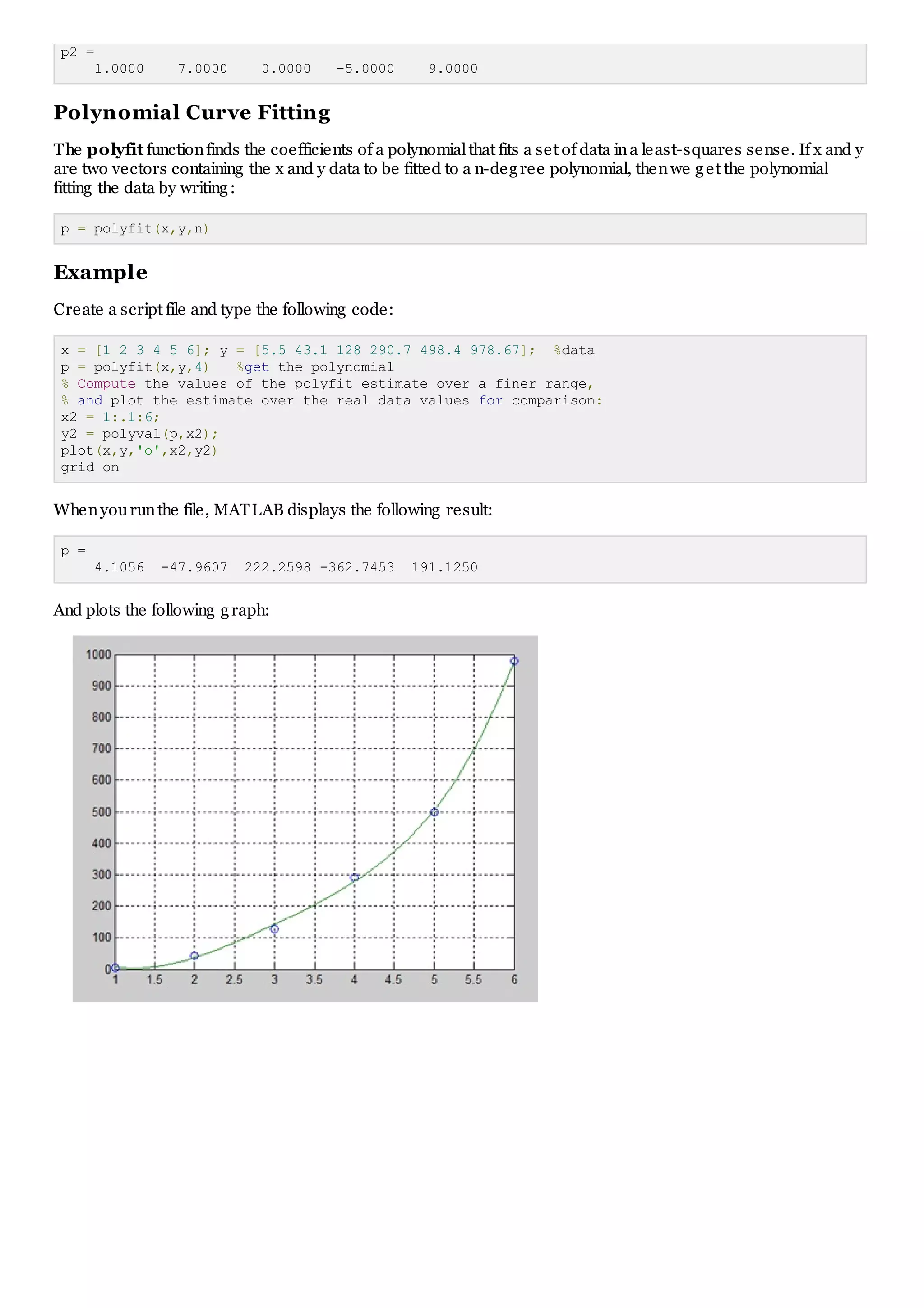 Matlab polynomials | PDF