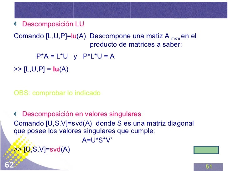 Resultado de imagen para descomposición lu