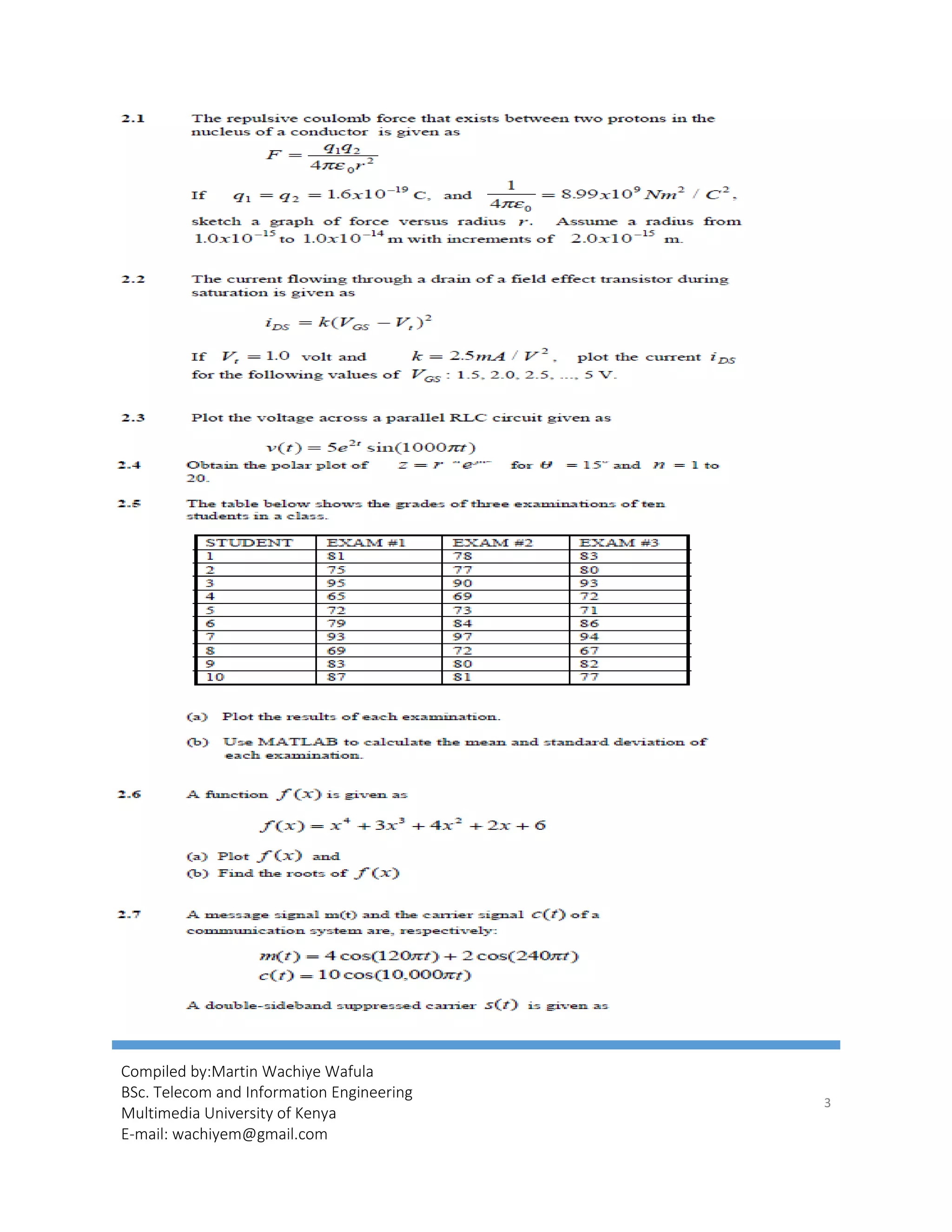 Matlab problems | PDF