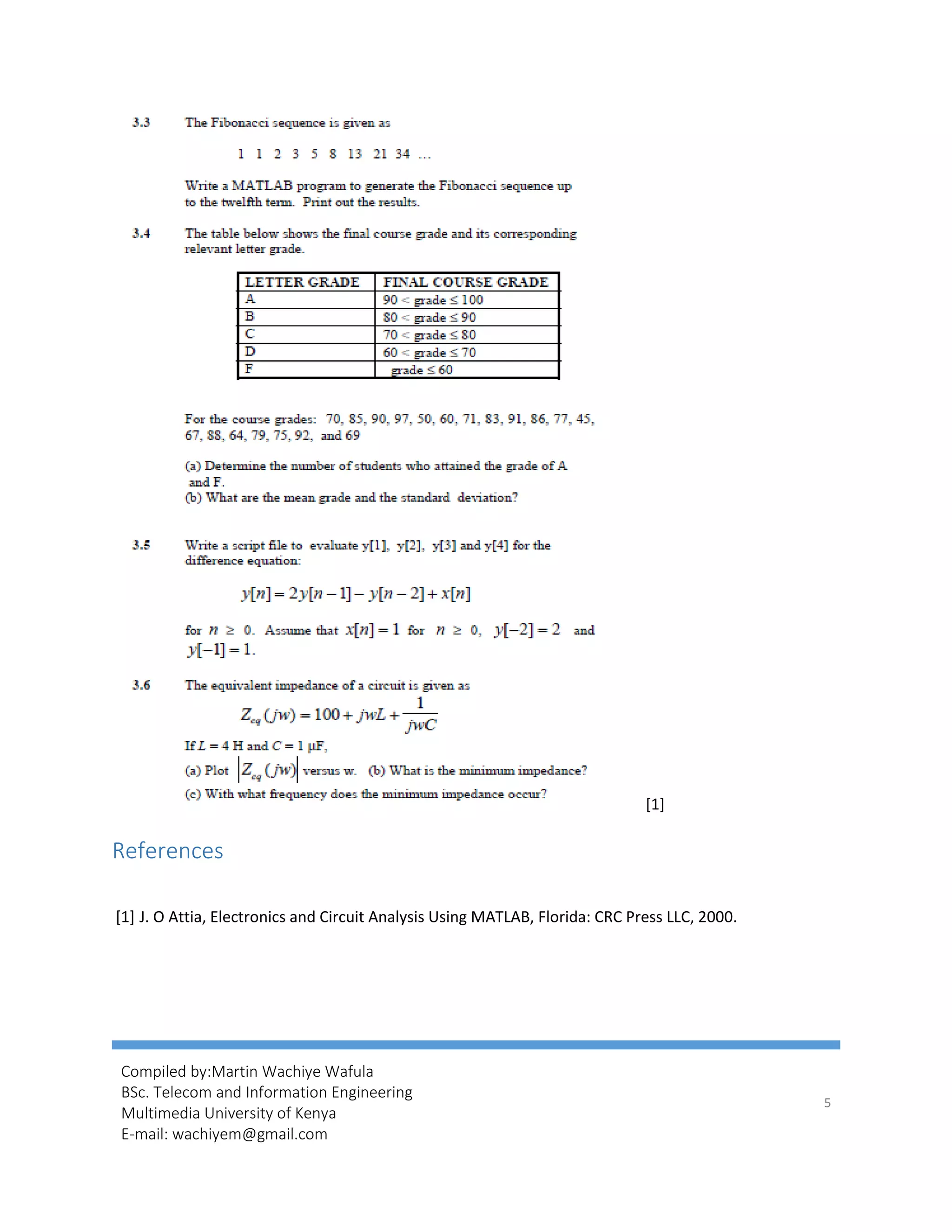 Matlab problems | PDF