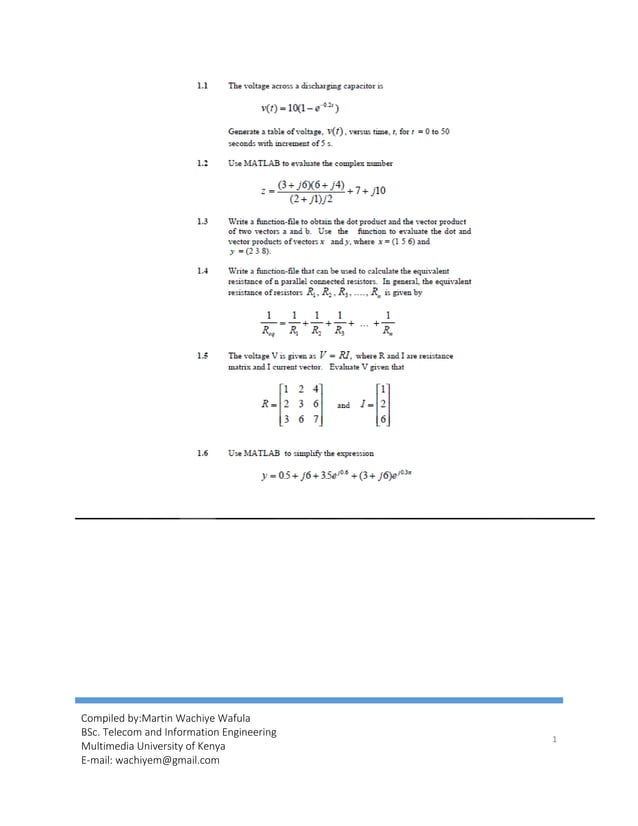 Matlab problems | PDF