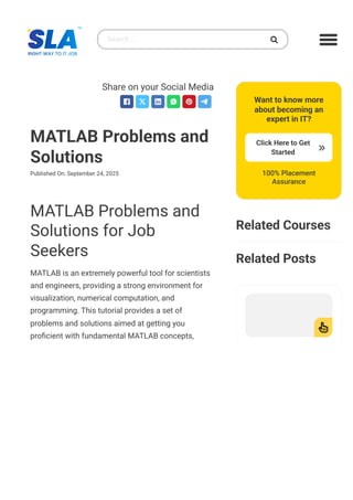 Matlab problems and solutions for Freshers | PDF