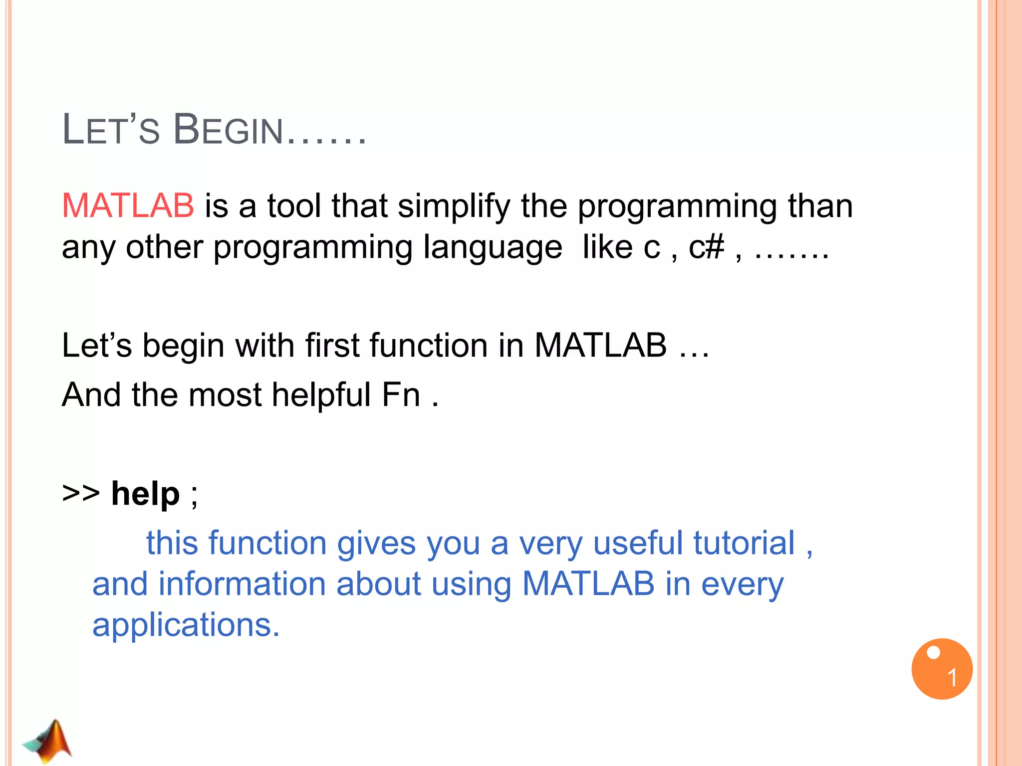 Intro to Matlab programming | PPT