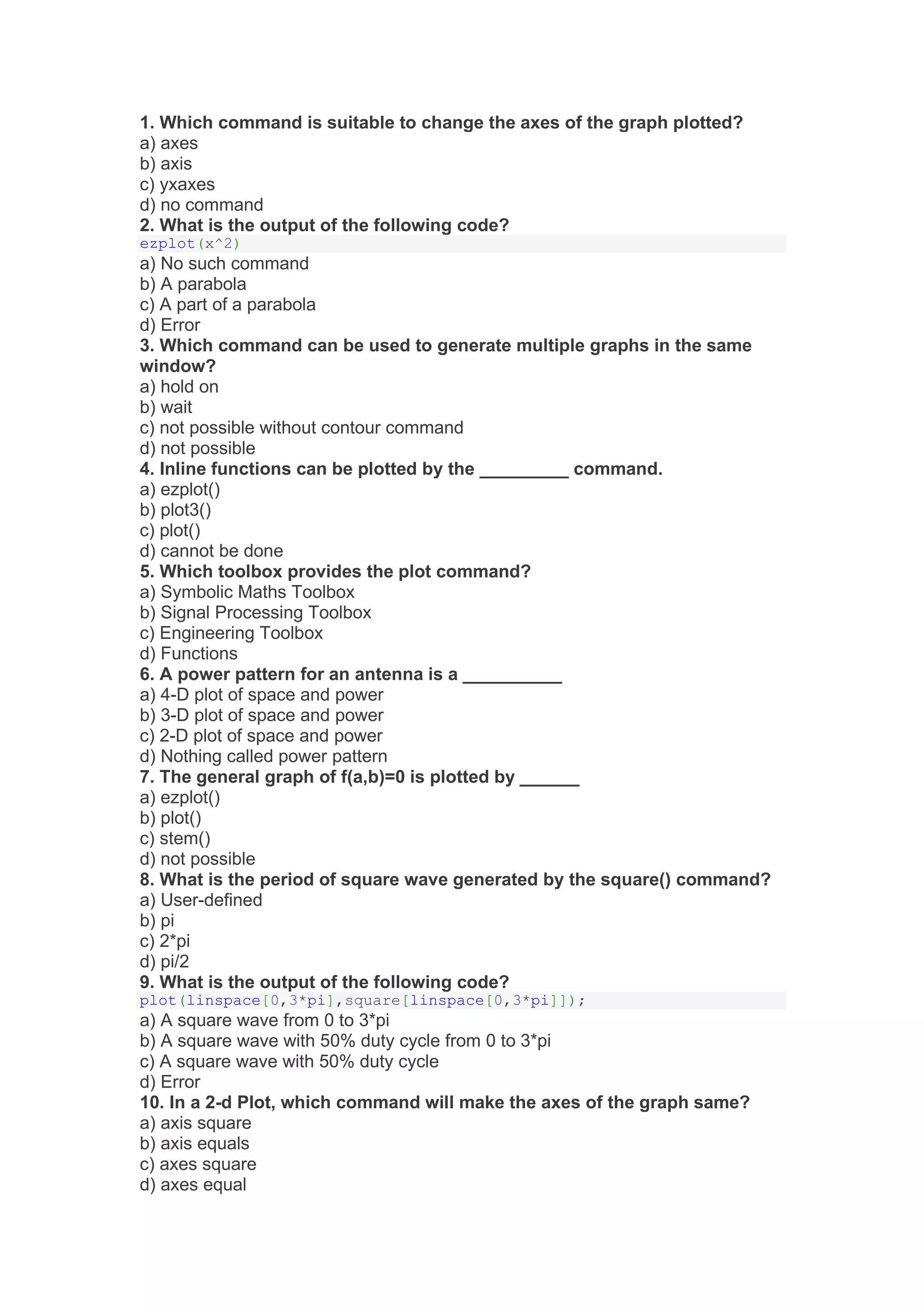 MATLAB Questions and Answers.pdf