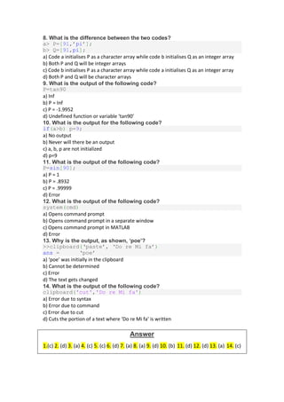 MATLAB Questions and Answers.pdf