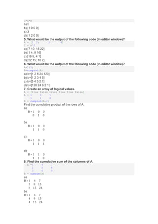 MATLAB Questions and Answers.pdf