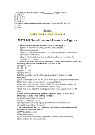 MATLAB Questions and Answers.pdf