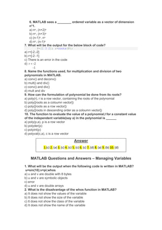 MATLAB Questions and Answers.pdf