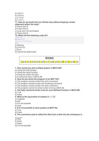 MATLAB Questions and Answers.pdf