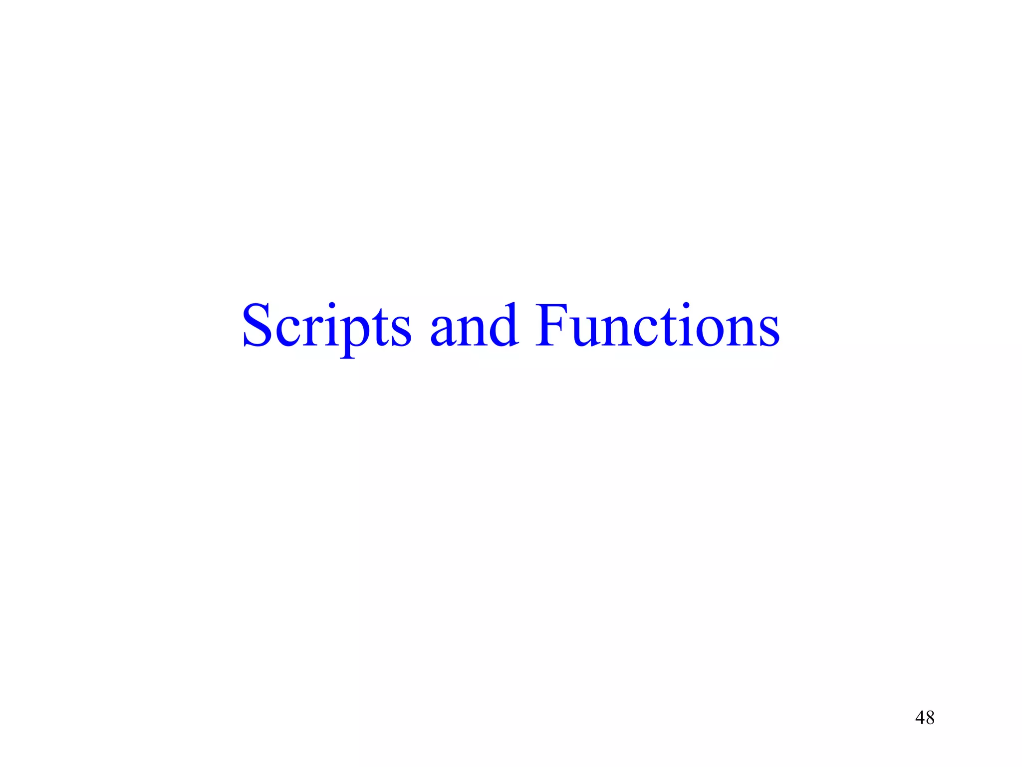 48
Scripts and Functions
 