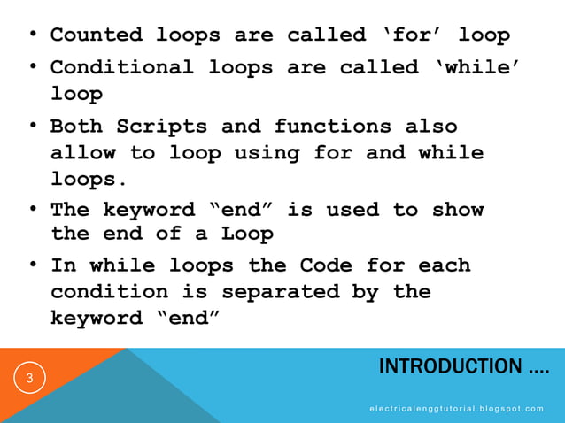 Matlab Script - Loop Control | PPT