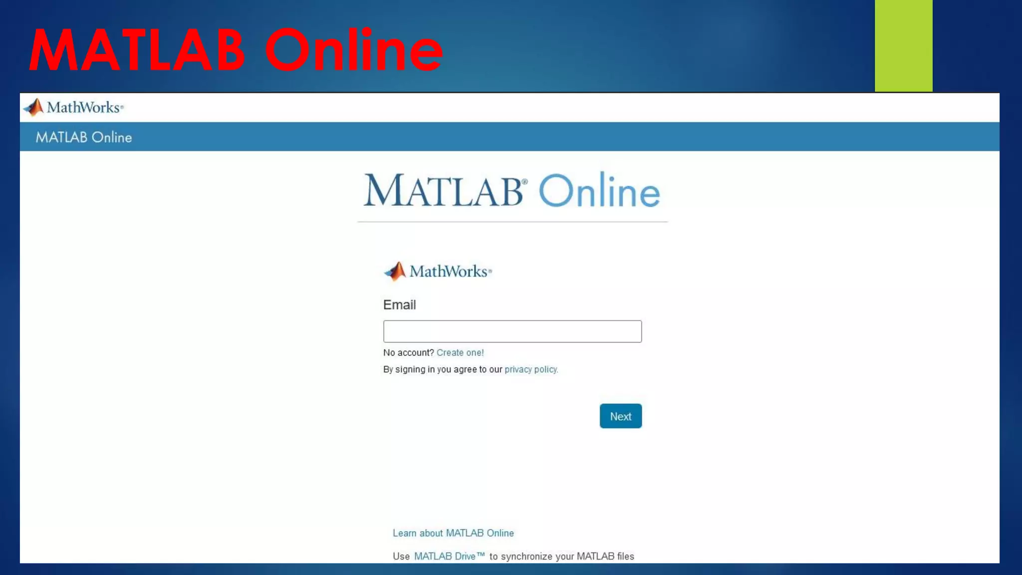 MATLAB Online
 