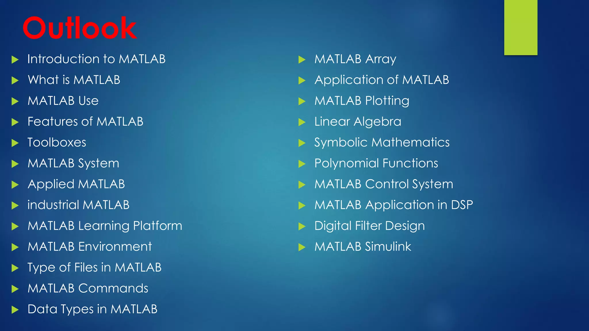 Introduction to MATLAB | PPT