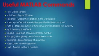 Matlab Clear Preable Code Introduction to MATLAB | PDF