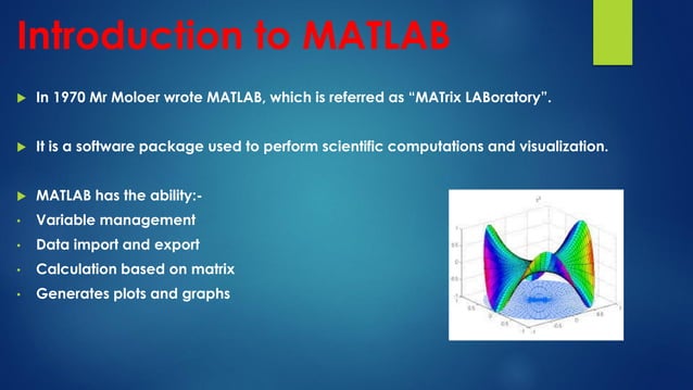 Introduction to MATLAB | PPT