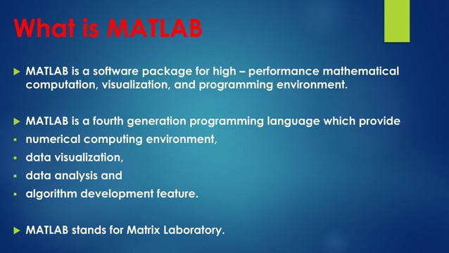 Introduction to MATLAB | PPT