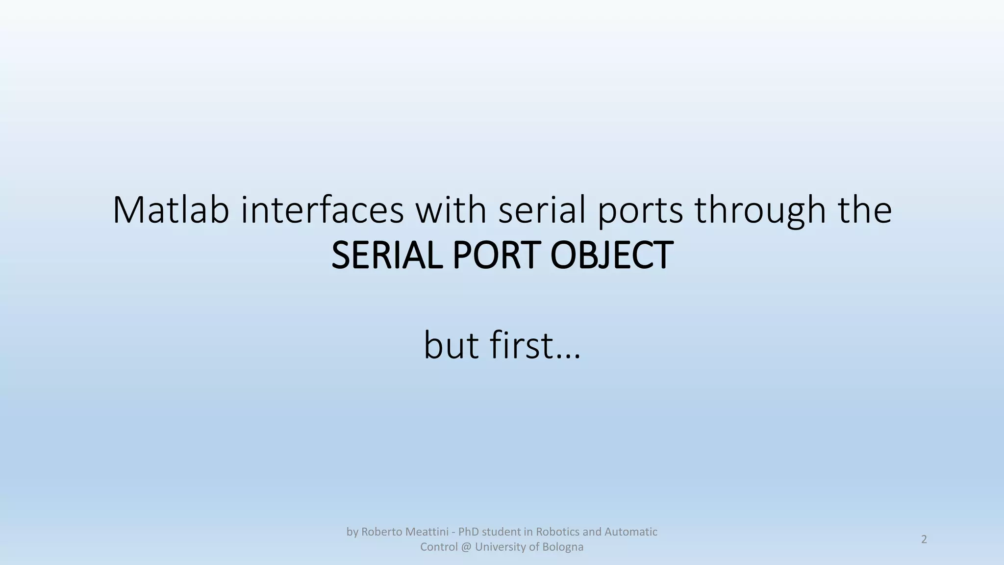 Matlab Serial Port | PDF