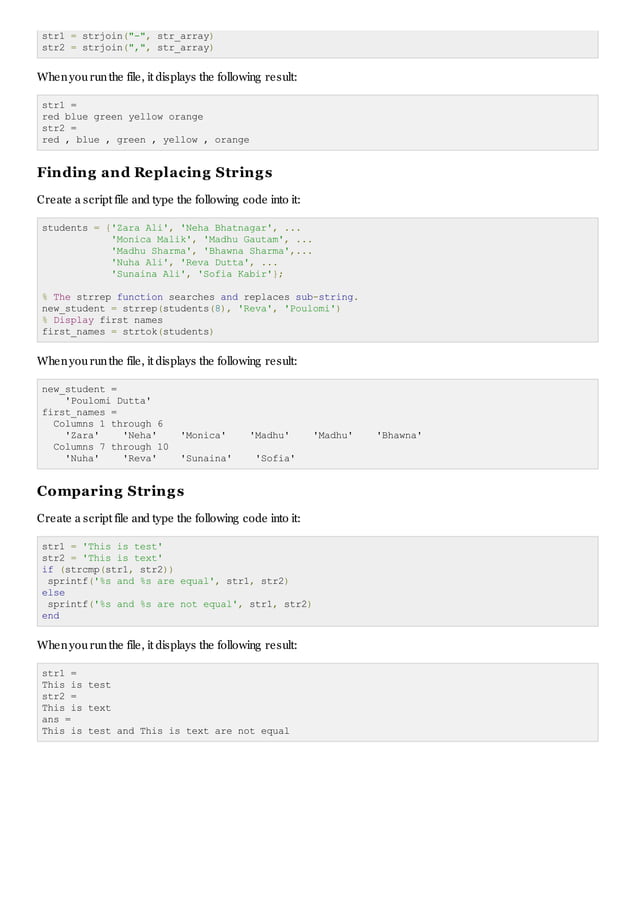 Matlab strings | PDF