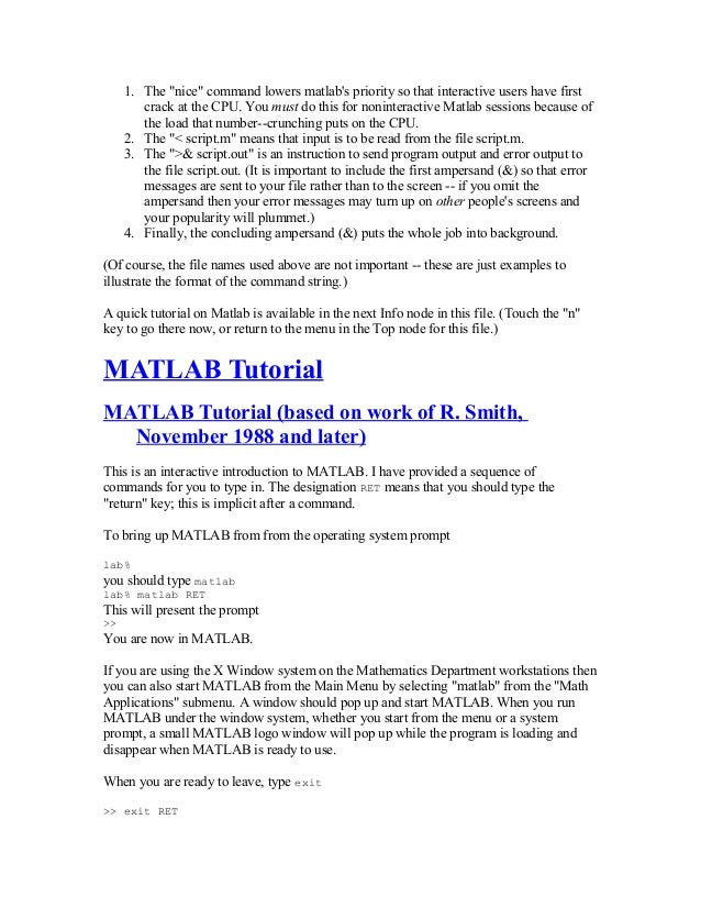 Matlab summary