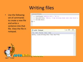 Matlab Text Files | PPTX