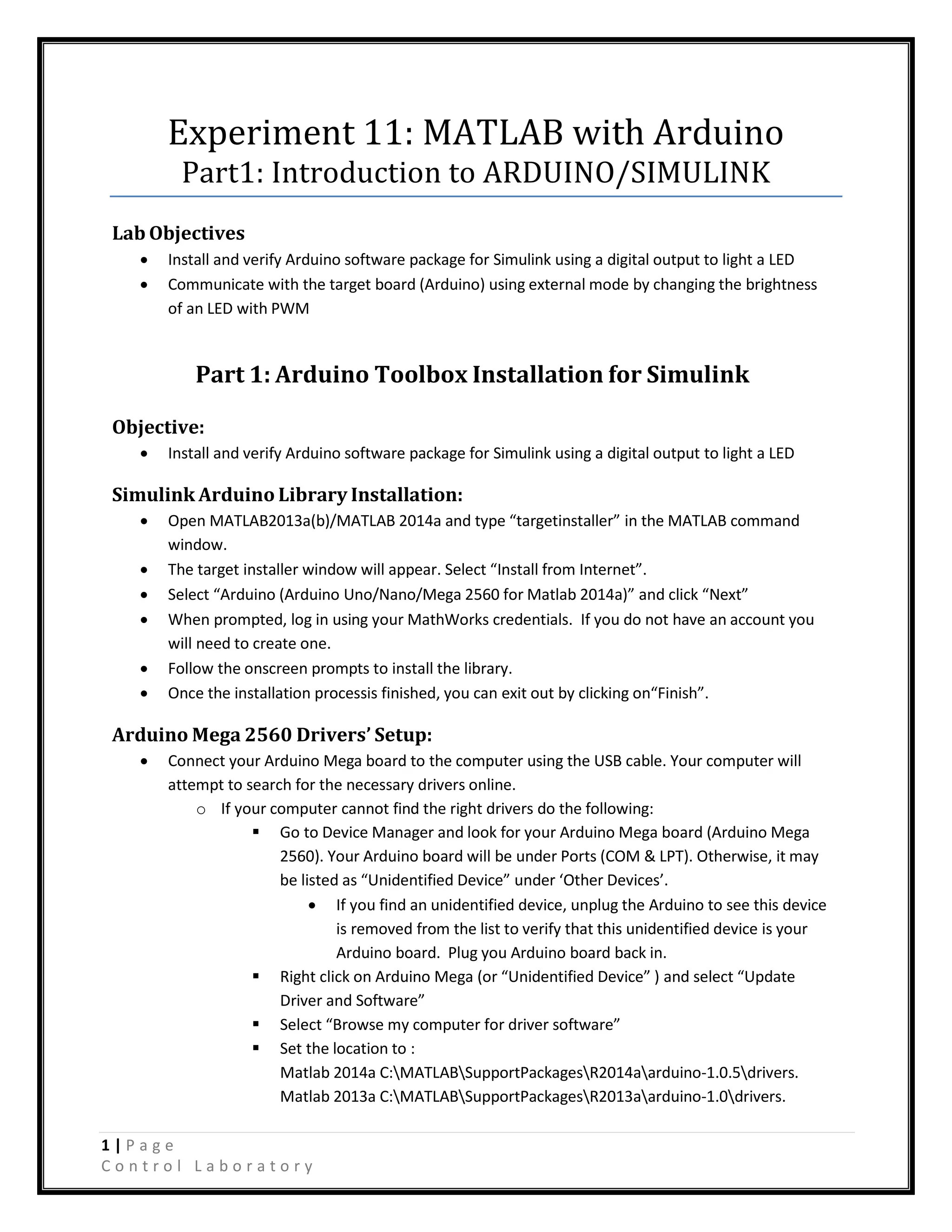 Arduino: MATLAB con Arduino | PDF