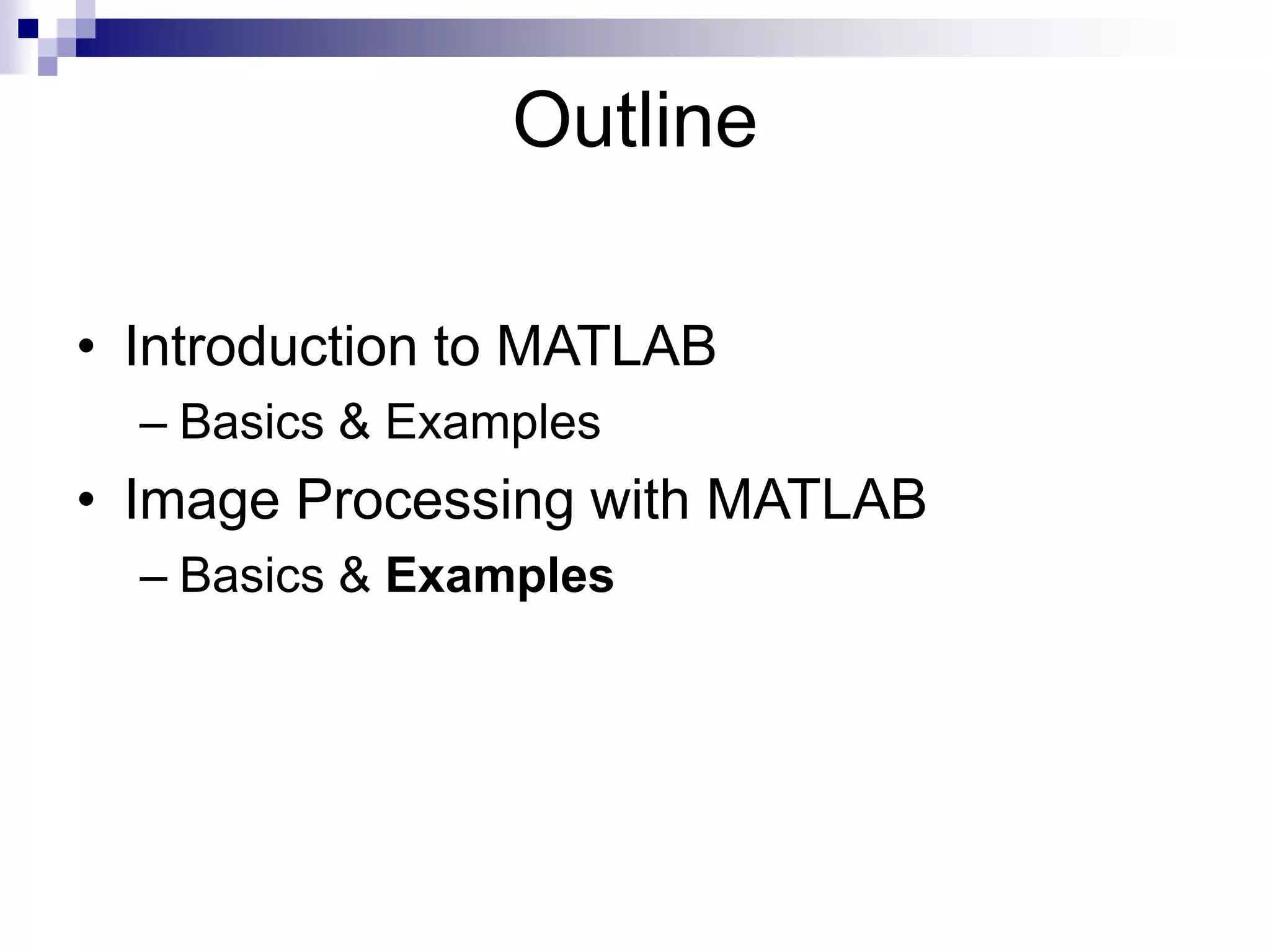 MATLAB & Image Processing | PPTX