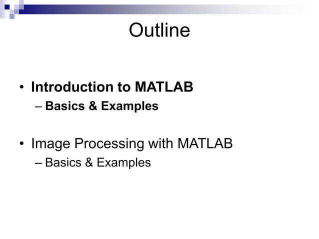 MATLAB & Image Processing | PPTX
