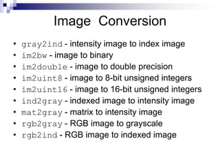 MATLAB & Image Processing | PPTX