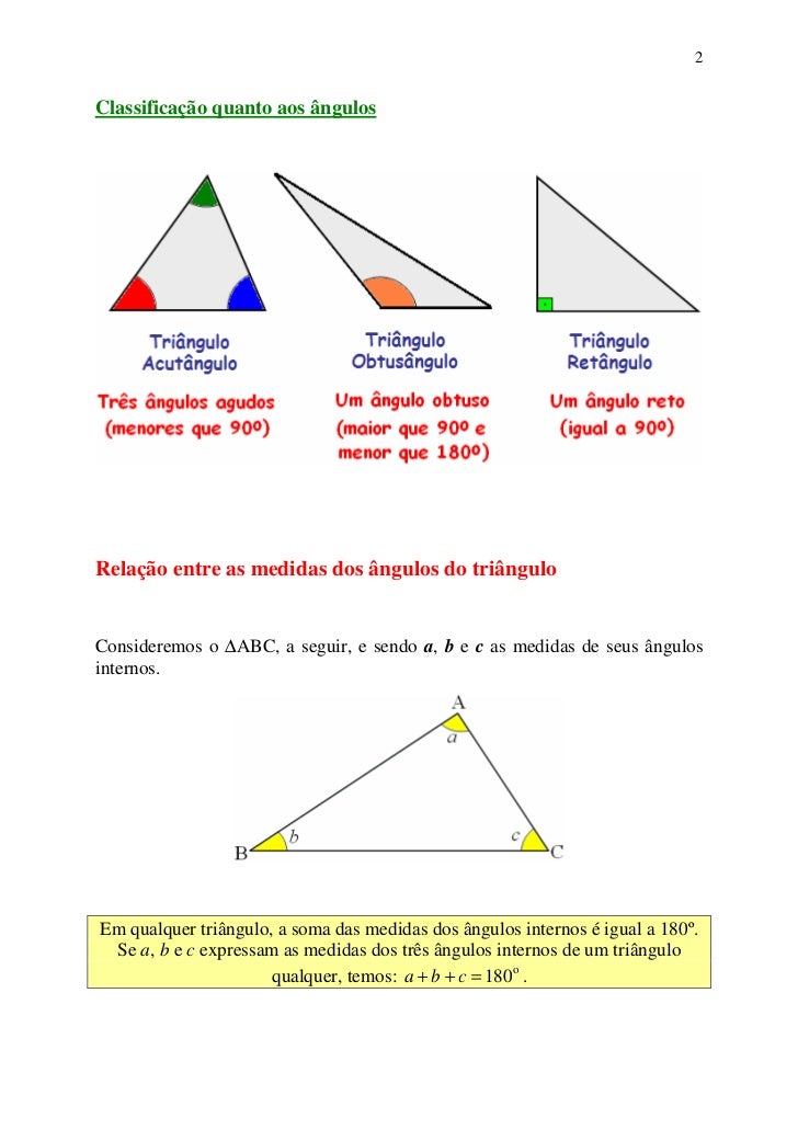 Os Triangulos Podem Ser Classificados Com Relacao Aos Seus Angulos