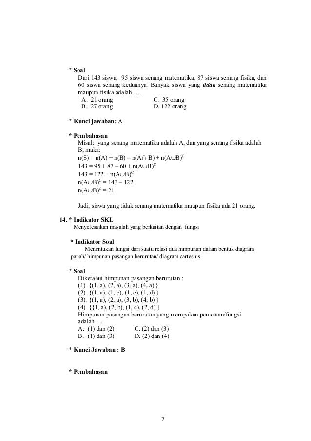 Latihan soal Matematika UN 2013 Paket 18