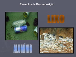 Exemplos de Decomposição : ALUMÍNIO LIXO 