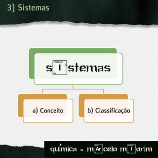 3) Sistemas
sIstemas
a) Conceito b) Classificação
quimica - m)celo mIorim´
 