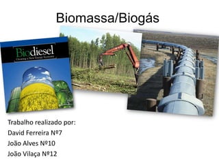 Biomassa/Biogás Trabalho realizado por: David Ferreira Nº7  João Alves Nº10 João Vilaça Nº12 