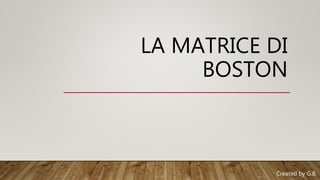 LA MATRICE DI
BOSTON
Created by G.B.
 