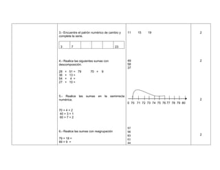 3.- Encuentre el patrón numérico de cambio y           11    15   19                        2
complete la serie.


 3     ...