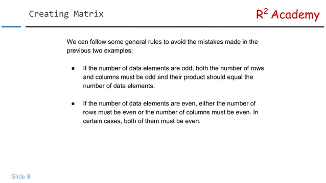 R Programming: Introduction to Matrices | PDF