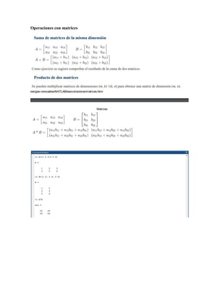 Operaciones con matrices
 