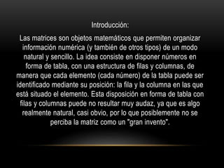 Matrices | PPTX