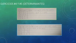 EJERCICIOS #4 Y #5 (DETERMINANTES)
 