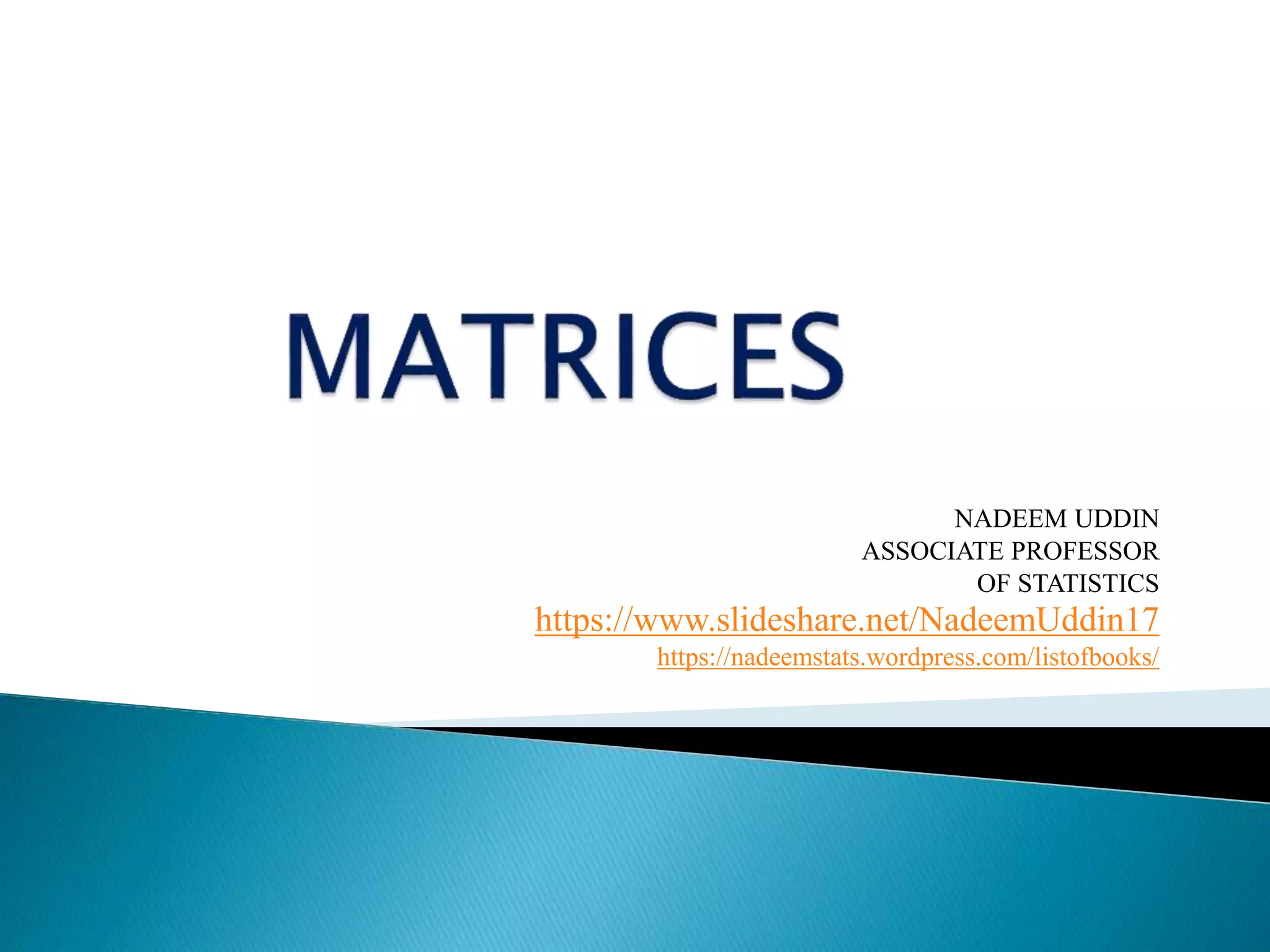 Matrices | PPTX