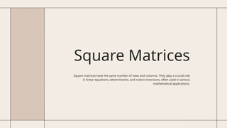 Matrices.pptx introduction and types.... | PPT