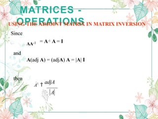 MATRICES CSEC MATHEMATICS SECTION TWO .. | PPTX