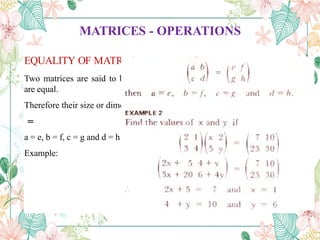 MATRICES CSEC MATHEMATICS SECTION TWO .. | PPTX