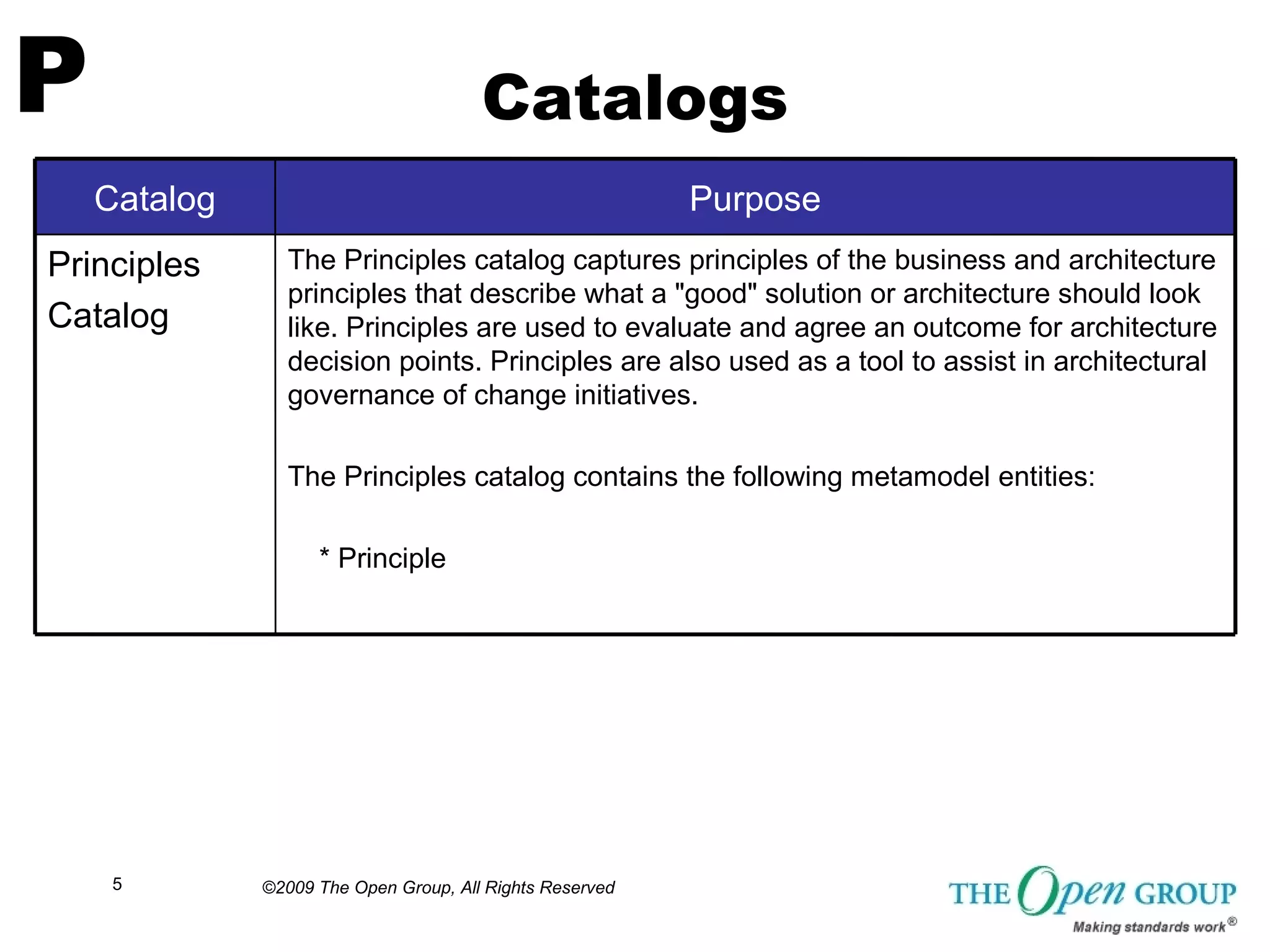 TOGAF Sample Matrices, Catalogs and Diagrams from the Open Group | PDF