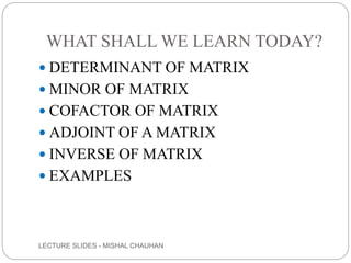 MATRICES CLASS XII MODULE 3 | PPTX
