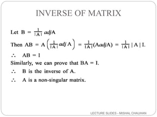 Inverse Of Matrix Example.pdf MATRICES CLASS XII MODULE 3 | PPTX