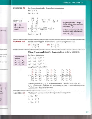 Cramer's Rule Worksheet.pdf Matrices - Cramer's Rule | PDF