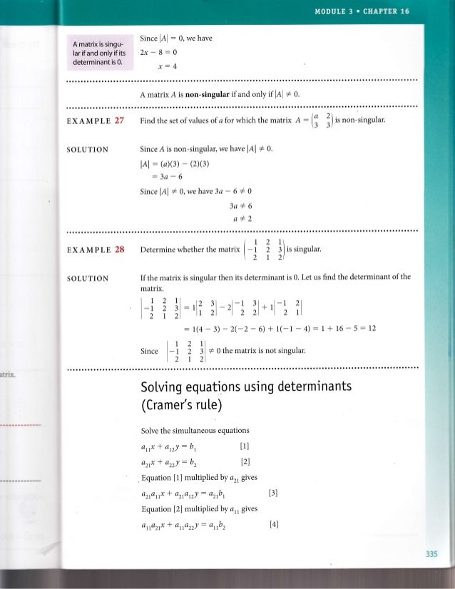 Matrices Cramer S Rule Matrices Cramer S Rule